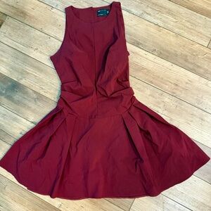 ASOS Rich burgundy dress ASOS DESIGN bengaline fit & flare mini dress size 6 new